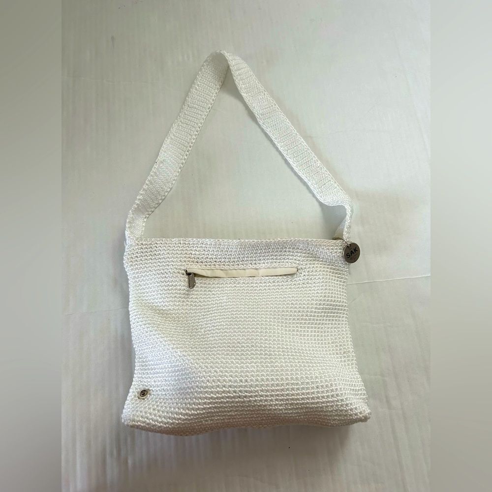 The Sak White Woven Shoulder Bag